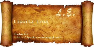 Lipsitz Erna névjegykártya
